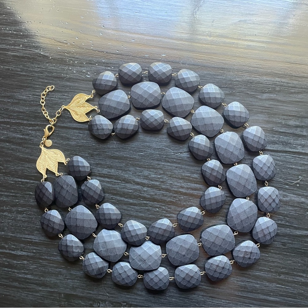 David Aubrey Elegant Black Beaded Necklace
